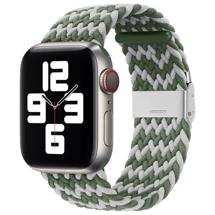 Bracelet de montre de remplacement en nylon tressé à une boucle pour Apple Watch Series 7 (41 mm), 6, SE, 5 et 4 (40 mm) et 3, 2 et 1 (38 mm).