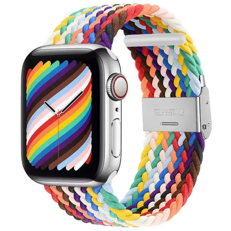 Bracelet de montre de remplacement en nylon tressé à une boucle pour Apple Watch Series 7 (41 mm), 6, SE, 5 et 4 (40 mm) et 3, 2 et 1 (38 mm).