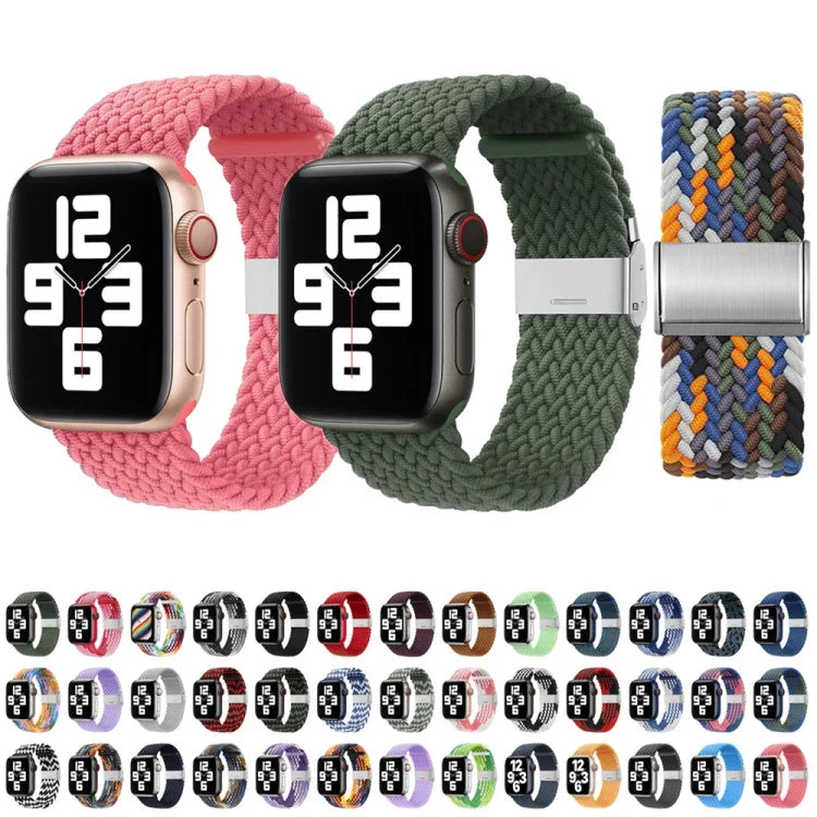 Bracelet de montre de remplacement en nylon tressé à une boucle pour Apple Watch Series 7 (41 mm), 6, SE, 5 et 4 (40 mm) et 3, 2 et 1 (38 mm).