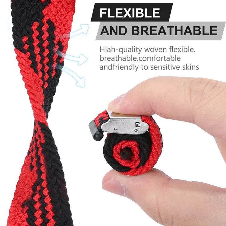 Bracelet de montre de remplacement en nylon tressé à une boucle pour Apple Watch Series 7 (41 mm), 6, SE, 5 et 4 (40 mm) et 3, 2 et 1 (38 mm).