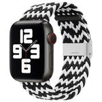 Bracelet de rechange tressé en nylon à boucle unique pour Apple Watch Series, 7 45 mm / 6&SE&5&4 44 mm / 3&2&1 42 mm