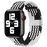 Bracelet de rechange tressé en nylon à boucle unique pour Apple Watch Series, 7 45 mm / 6&SE&5&4 44 mm / 3&2&1 42 mm