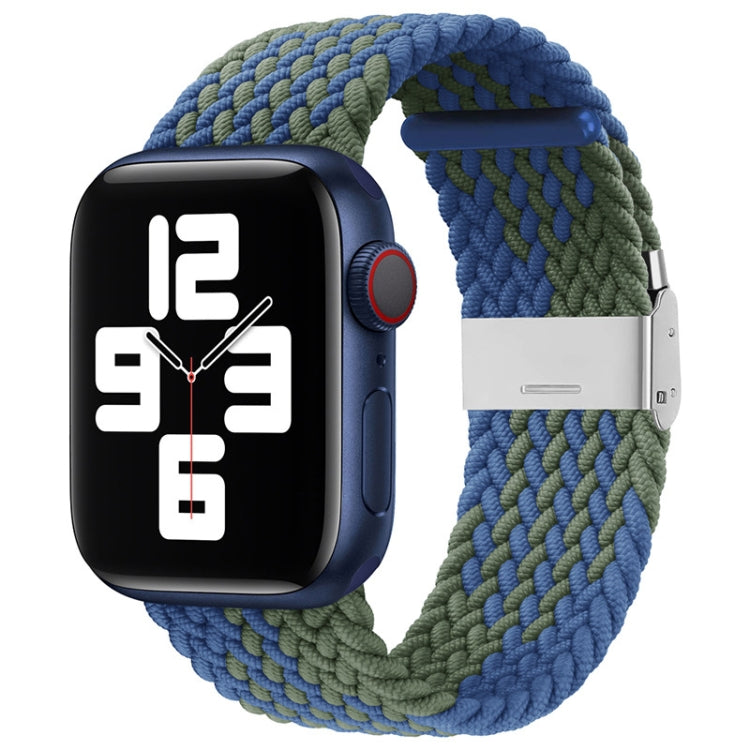 Bracelet de rechange tressé en nylon à boucle unique pour Apple Watch Series, 7 45 mm / 6&SE&5&4 44 mm / 3&2&1 42 mm