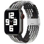 Bracelet de rechange tressé en nylon à boucle unique pour Apple Watch Series, 7 45 mm / 6&SE&5&4 44 mm / 3&2&1 42 mm