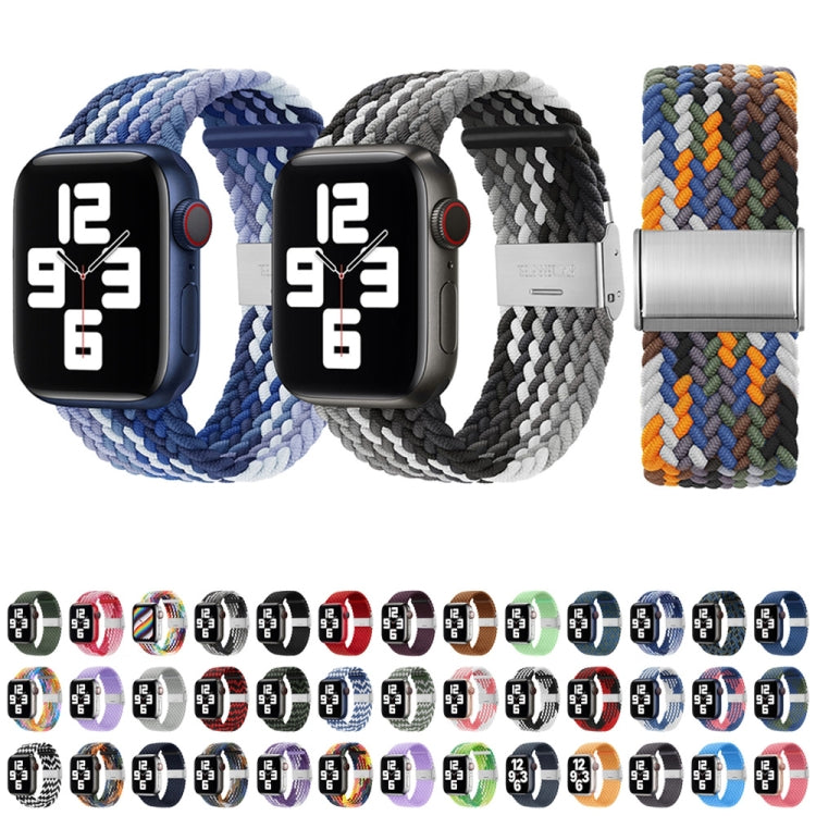 Bracelet de rechange tressé en nylon à boucle unique pour Apple Watch Series, 7 45 mm / 6&SE&5&4 44 mm / 3&2&1 42 mm