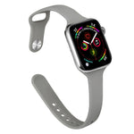 Bracelet de rechange amincissant en silicone pour Apple Watch Series, 7 45 mm / 6&SE&5&4 44 mm / 3&2&1 42 mm