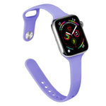 Bracelet de rechange amincissant en silicone pour Apple Watch Series, 7 45 mm / 6&SE&5&4 44 mm / 3&2&1 42 mm