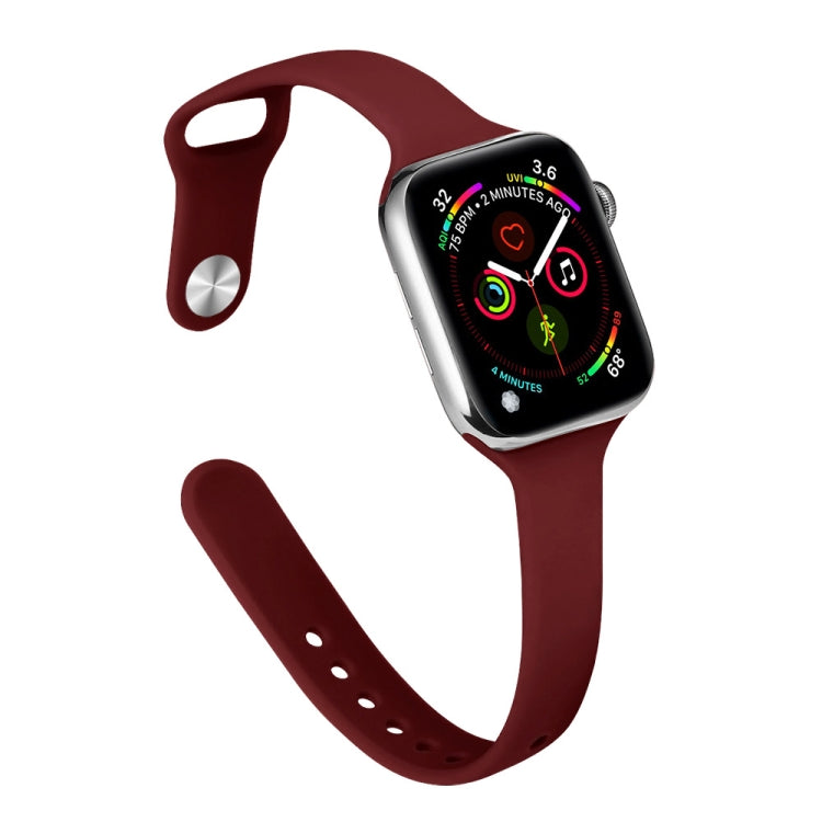 Bracelet de rechange amincissant en silicone pour Apple Watch Series, 7 45 mm / 6&SE&5&4 44 mm / 3&2&1 42 mm