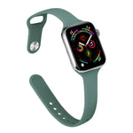 Bracelet de rechange amincissant en silicone pour Apple Watch Series, 7 45 mm / 6&SE&5&4 44 mm / 3&2&1 42 mm