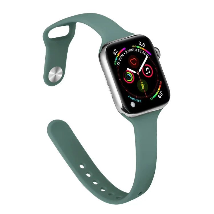 Bracelet de rechange amincissant en silicone pour Apple Watch Series, 7 45 mm / 6&SE&5&4 44 mm / 3&2&1 42 mm