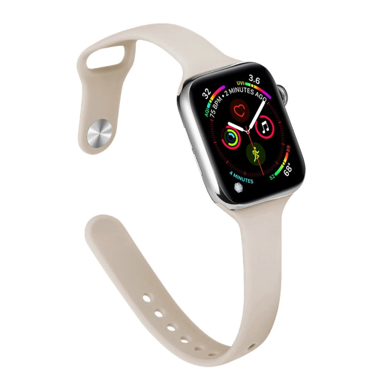 Bracelet de rechange amincissant en silicone pour Apple Watch Series, 7 45 mm / 6&SE&5&4 44 mm / 3&2&1 42 mm