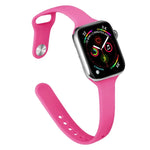 Bracelet de rechange amincissant en silicone pour Apple Watch Series, 7 45 mm / 6&SE&5&4 44 mm / 3&2&1 42 mm