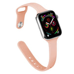 Bracelet de rechange amincissant en silicone pour Apple Watch Series, 7 45 mm / 6&SE&5&4 44 mm / 3&2&1 42 mm