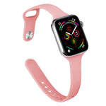 Bracelet de rechange amincissant en silicone pour Apple Watch Series, 7 45 mm / 6&SE&5&4 44 mm / 3&2&1 42 mm