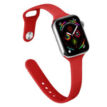 Bracelet de rechange amincissant en silicone pour Apple Watch Series, 7 45 mm / 6&SE&5&4 44 mm / 3&2&1 42 mm