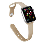 Bracelet de rechange amincissant en silicone pour Apple Watch Series, 7 45 mm / 6&SE&5&4 44 mm / 3&2&1 42 mm