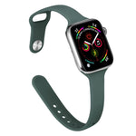 Bracelet de rechange amincissant en silicone pour Apple Watch Series, 7 45 mm / 6&SE&5&4 44 mm / 3&2&1 42 mm