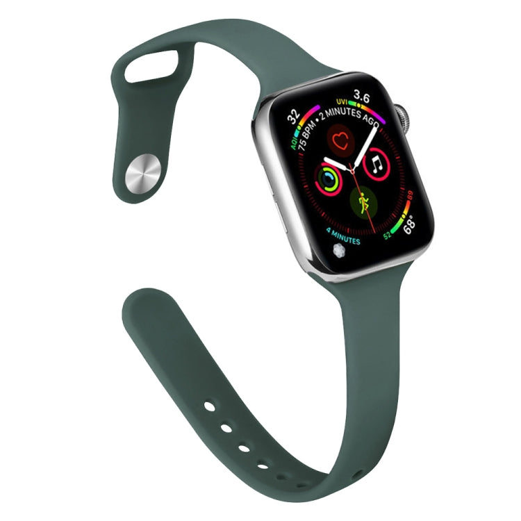Bracelet de rechange amincissant en silicone pour Apple Watch Series, 7 45 mm / 6&SE&5&4 44 mm / 3&2&1 42 mm