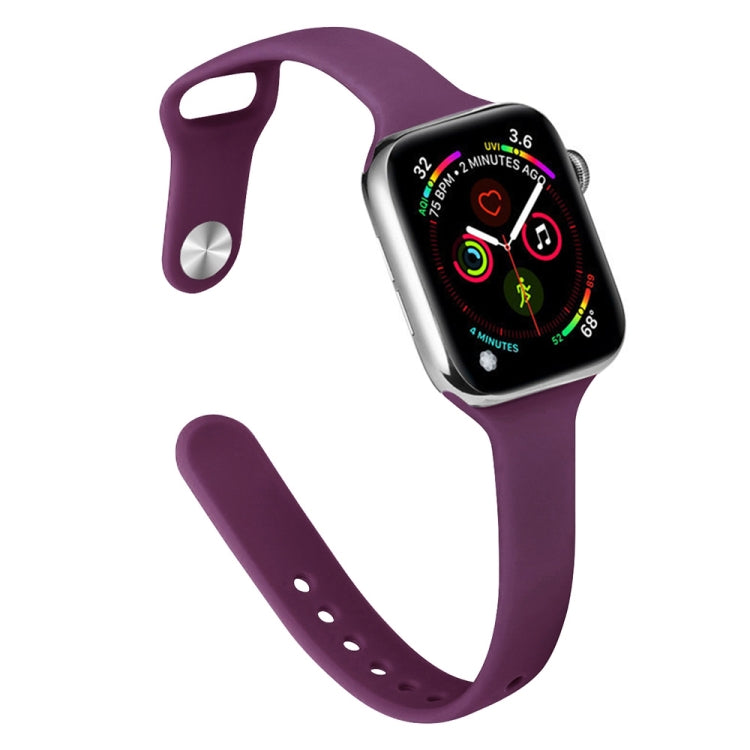 Bracelet de rechange amincissant en silicone pour Apple Watch Series, 7 45 mm / 6&SE&5&4 44 mm / 3&2&1 42 mm