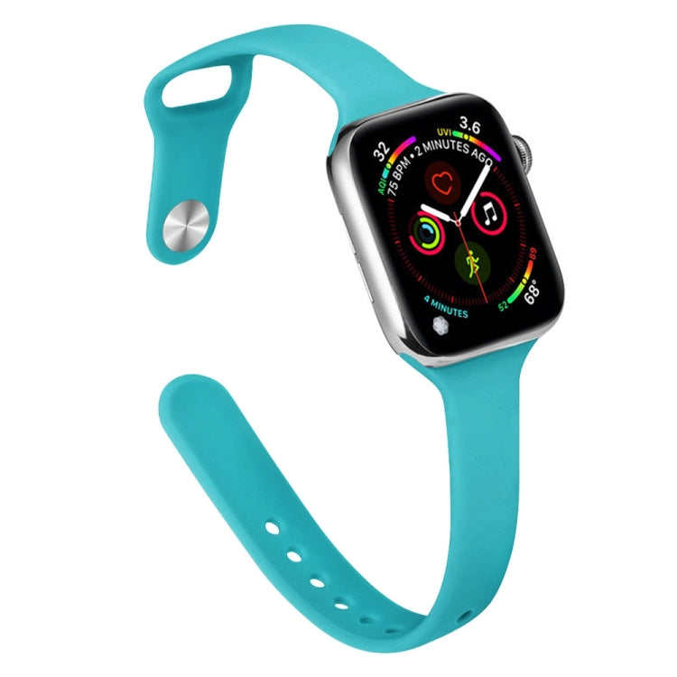 Bracelet de rechange amincissant en silicone pour Apple Watch Series, 7 45 mm / 6&SE&5&4 44 mm / 3&2&1 42 mm