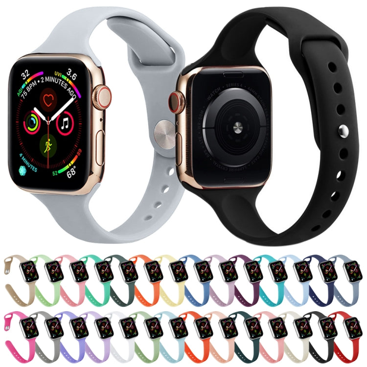 Bracelet de rechange amincissant en silicone pour Apple Watch Series, 7 45 mm / 6&SE&5&4 44 mm / 3&2&1 42 mm