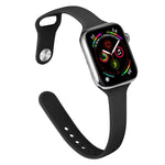 Bracelet de montre de remplacement en silicone amincissant pour Apple Watch Series, 7 41 mm / 6&SE&5&4 40 mm / 3&2&1 38 mm