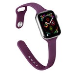 Bracelet de montre de remplacement en silicone amincissant pour Apple Watch Series, 7 41 mm / 6&SE&5&4 40 mm / 3&2&1 38 mm