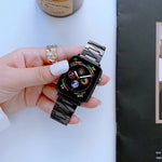 Lightning Shape Stainless Steel Replacement Watchband For Apple Watch Series, 7 41mm / 6&SE&5&4 40mm / 3&2&1 38mm, 7 45mm / 6&SE&5&4 44mm / 3&2&1 42mm
