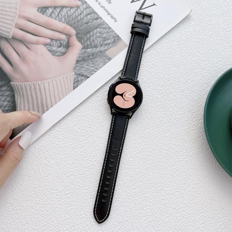 Bracelet de montre en cuir cousu, pour Samsung Galaxy Watch4 40 mm / 44 mm