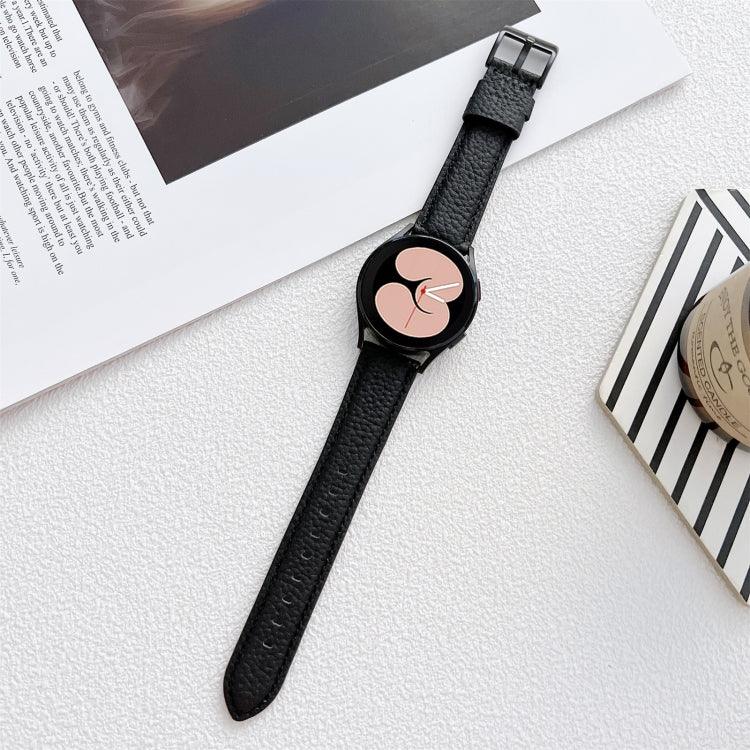 Bracelet de montre en cuir texturé litchi, pour Samsung Galaxy Watch4 40mm / 44mm