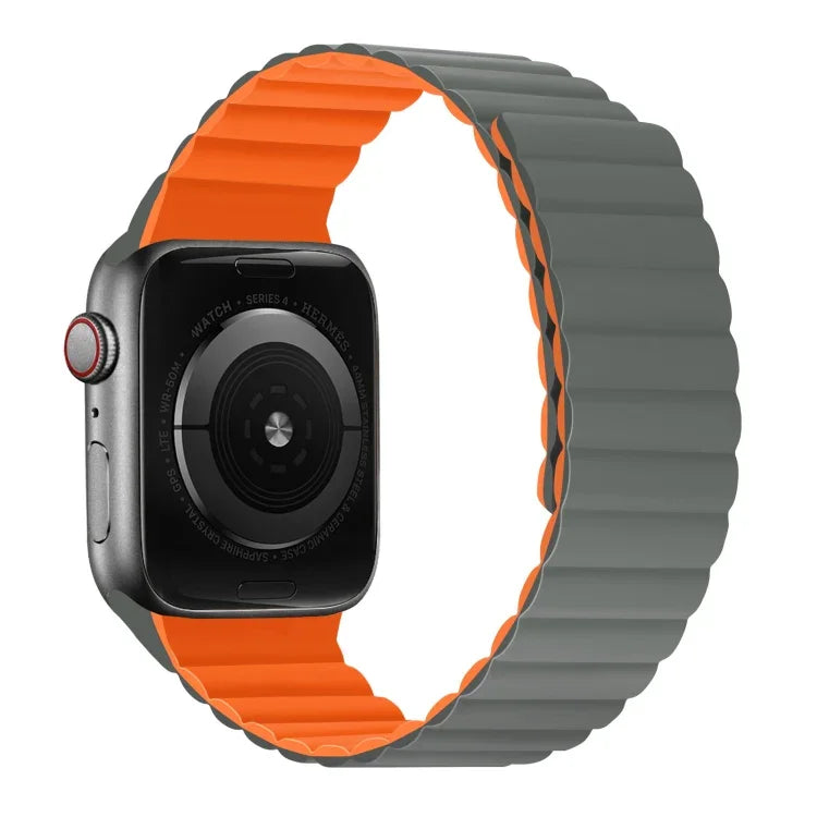 Silicone Magnetic Integrated Short Strap Watchband For Apple Watch Series, 7 41mm / 6&SE&5&4 40mm / 3&2&1 38mm, 7 45mm / 6&SE&5&4 44mm / 3&2&1 42mm