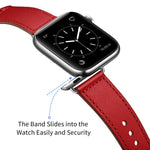Bracelet de montre de remplacement en cuir pour Apple Watch Series, 7 45mm / 6&SE&5&4 44mm / 3&2&1 42mm, 7 41mm / 6&SE&5&4 40mm / 3&2&1 38mm
