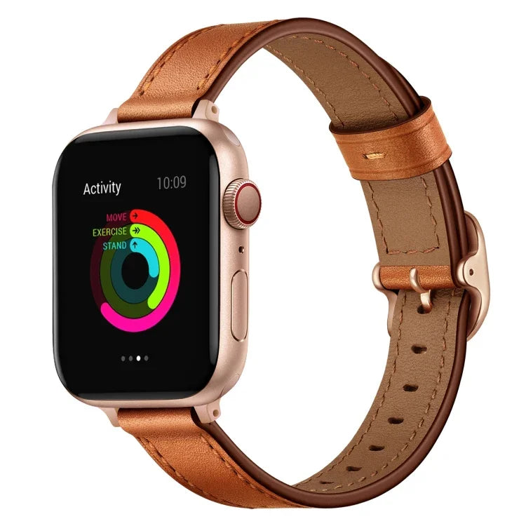 Bracelet de montre en cuir 14mm pour Apple Watch Series, 7 41mm / 6&SE&5&4 40mm / 3&2&1 38mm, 7 45mm / 6&SE&5&4 44mm / 3&2&1 42mm