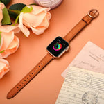 Bracelet de montre en cuir 14mm pour Apple Watch Series, 7 41mm / 6&SE&5&4 40mm / 3&2&1 38mm, 7 45mm / 6&SE&5&4 44mm / 3&2&1 42mm