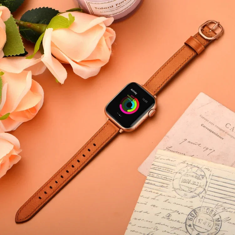 Bracelet de montre en cuir 14mm pour Apple Watch Series, 7 41mm / 6&SE&5&4 40mm / 3&2&1 38mm, 7 45mm / 6&SE&5&4 44mm / 3&2&1 42mm