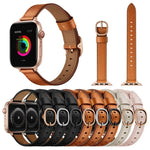 Bracelet de montre en cuir 14mm pour Apple Watch Series, 7 41mm / 6&SE&5&4 40mm / 3&2&1 38mm, 7 45mm / 6&SE&5&4 44mm / 3&2&1 42mm