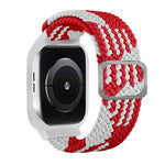 Bracelet de remplacement intégré en TPU tressé avec boucle de cadre pour Apple Watch Series 6 & SE & 5 & 4 40mm / 3 & 2 & 1 38mm, 6 & SE & 5 & 4 44mm / 3 & 2 & 1 42mm