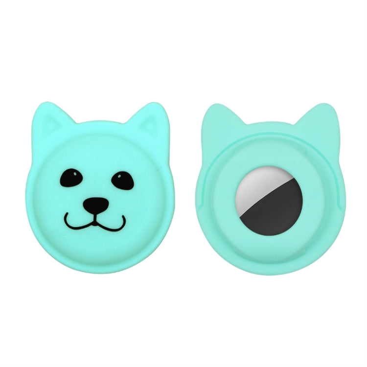 Étui en silicone pour collier d'animal de compagnie de dessin animé mignon, traceur anti-perte pour AirTag 2e génération / AirTag 1e génération, visage sérieux, smiley coquin, sourire Hanhan, sourire coquin