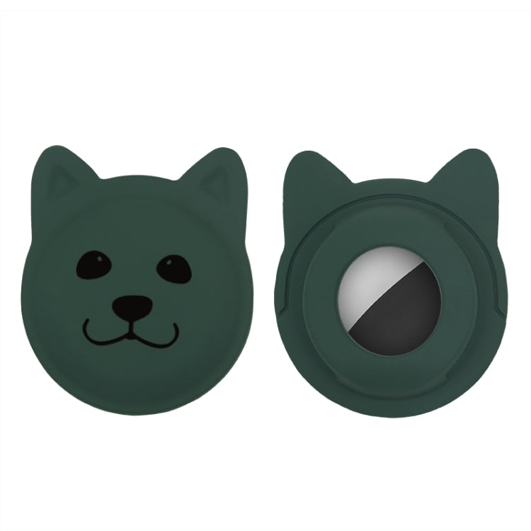 Étui en silicone pour collier d'animal de compagnie de dessin animé mignon, traceur anti-perte pour AirTag 2e génération / AirTag 1e génération, visage sérieux, smiley coquin, sourire Hanhan, sourire coquin