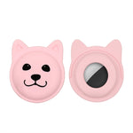 Étui en silicone pour collier d'animal de compagnie de dessin animé mignon, traceur anti-perte pour AirTag 2e génération / AirTag 1e génération, visage sérieux, smiley coquin, sourire Hanhan, sourire coquin