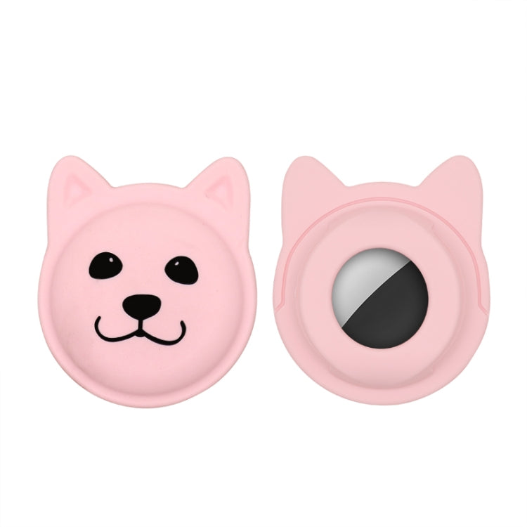 Étui en silicone pour collier d'animal de compagnie de dessin animé mignon, traceur anti-perte pour AirTag 2e génération / AirTag 1e génération, visage sérieux, smiley coquin, sourire Hanhan, sourire coquin