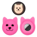 Étui en silicone pour collier d'animal de compagnie de dessin animé mignon, traceur anti-perte pour AirTag 2e génération / AirTag 1e génération, visage sérieux, smiley coquin, sourire Hanhan, sourire coquin