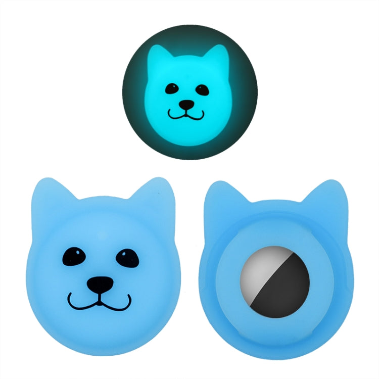 Étui en silicone pour collier d'animal de compagnie de dessin animé mignon, traceur anti-perte pour AirTag 2e génération / AirTag 1e génération, visage sérieux, smiley coquin, sourire Hanhan, sourire coquin