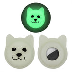 Étui en silicone pour collier d'animal de compagnie de dessin animé mignon, traceur anti-perte pour AirTag 2e génération / AirTag 1e génération, visage sérieux, smiley coquin, sourire Hanhan, sourire coquin
