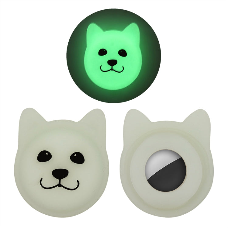 Étui en silicone pour collier d'animal de compagnie de dessin animé mignon, traceur anti-perte pour AirTag 2e génération / AirTag 1e génération, visage sérieux, smiley coquin, sourire Hanhan, sourire coquin