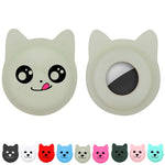 Étui en silicone pour collier d'animal de compagnie de dessin animé mignon, traceur anti-perte pour AirTag 2e génération / AirTag 1e génération, visage sérieux, smiley coquin, sourire Hanhan, sourire coquin