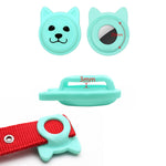 Étui en silicone pour collier d'animal de compagnie de dessin animé mignon, traceur anti-perte pour AirTag 2e génération / AirTag 1e génération, visage sérieux, smiley coquin, sourire Hanhan, sourire coquin