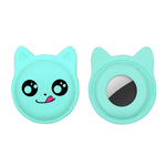 Étui en silicone pour collier d'animal de compagnie de dessin animé mignon, traceur anti-perte pour AirTag 2e génération / AirTag 1e génération, visage sérieux, smiley coquin, sourire Hanhan, sourire coquin