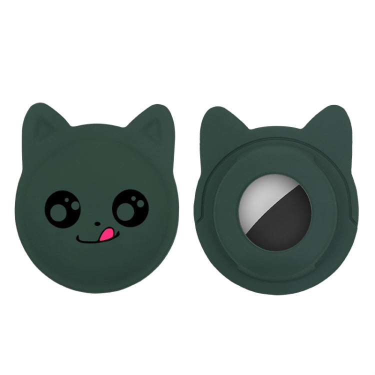 Étui en silicone pour collier d'animal de compagnie de dessin animé mignon, traceur anti-perte pour AirTag 2e génération / AirTag 1e génération, visage sérieux, smiley coquin, sourire Hanhan, sourire coquin