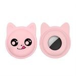 Étui en silicone pour collier d'animal de compagnie de dessin animé mignon, traceur anti-perte pour AirTag 2e génération / AirTag 1e génération, visage sérieux, smiley coquin, sourire Hanhan, sourire coquin